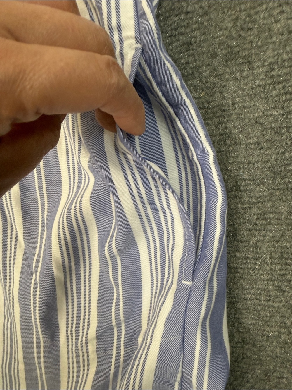 J. Jill Light Blue and White Striped Midi Shirt Dress with Pockets Sz XL (DJ5) - Picture 6 of 9